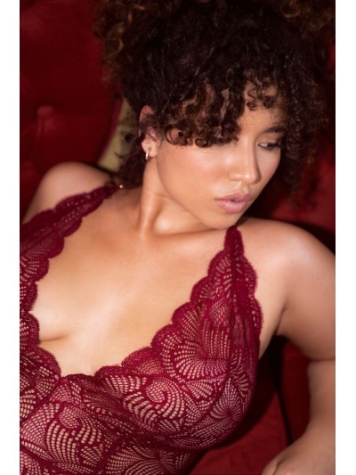 Body grande taille couleur framboise 