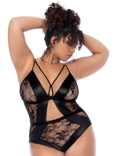 Body noir dos nu grande taille 