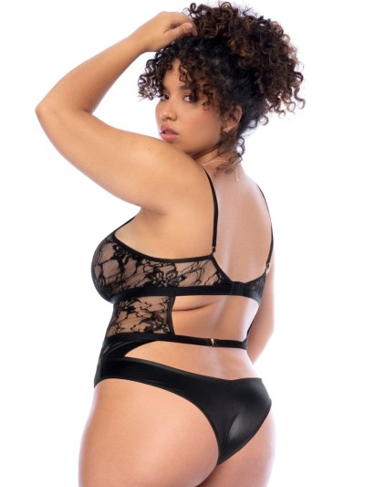 Body noir dos nu grande taille 