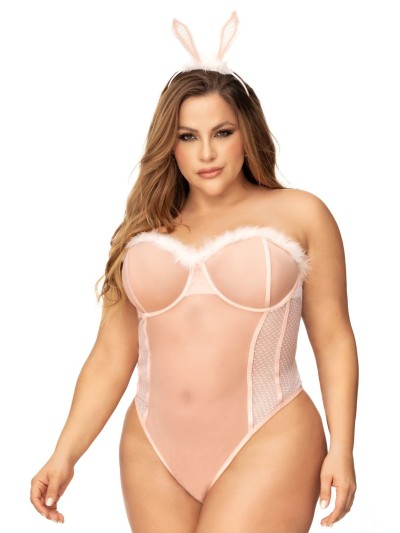 Déguisement lapin sexy grande taille avec serre tête 
