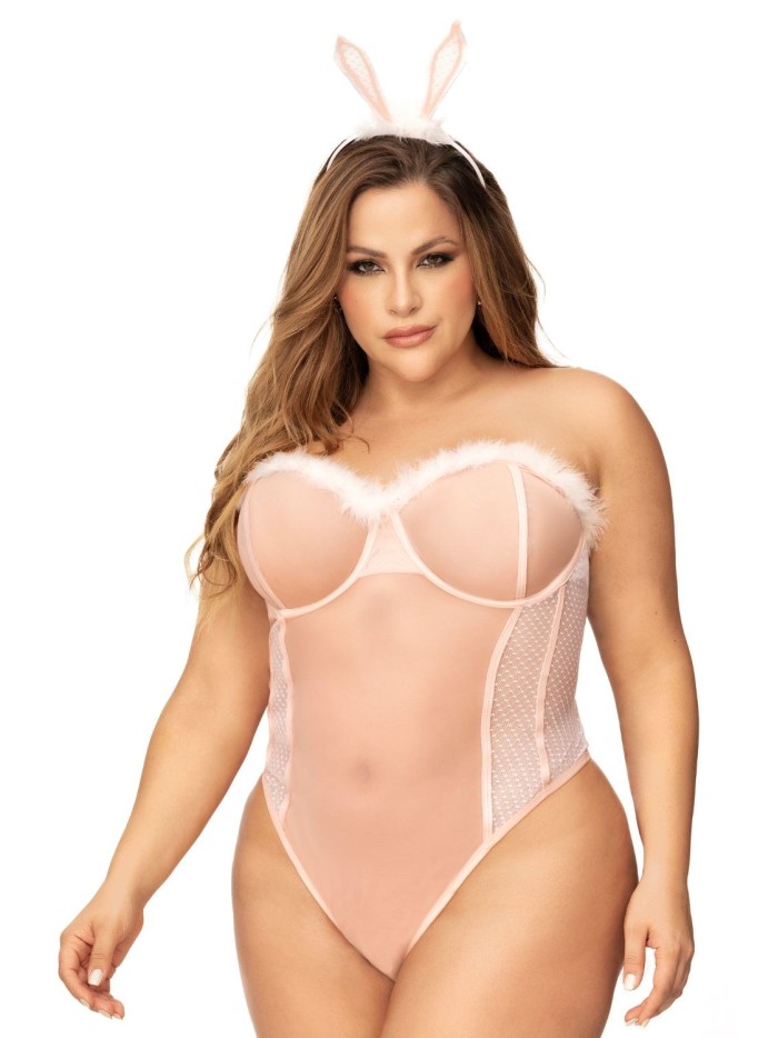 Déguisement lapin sexy grande taille avec serre tête 