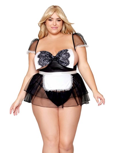 Costume, grande taille, femme de chambre 