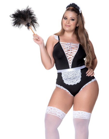 Costume de femme de ménage sexy, grande taille 