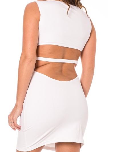 Robe blanche large décollectée Olivia 