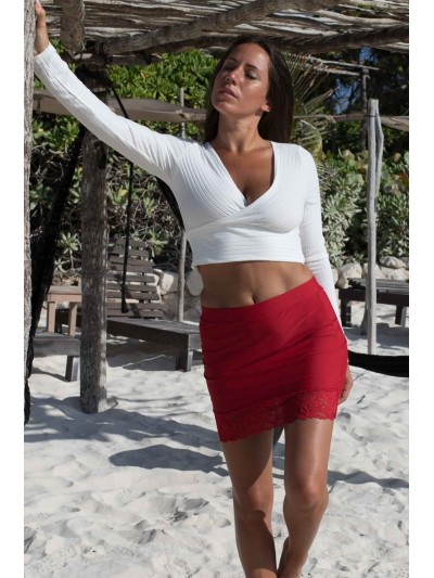 Jupe courte rouge Marina 