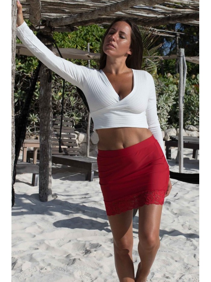 Jupe courte rouge Marina 