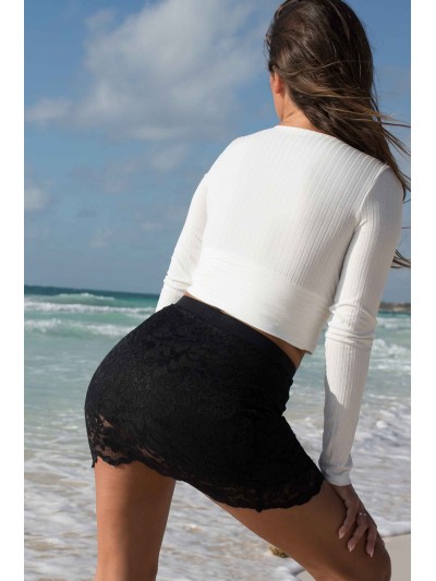 Jupe courte noire Camélia 