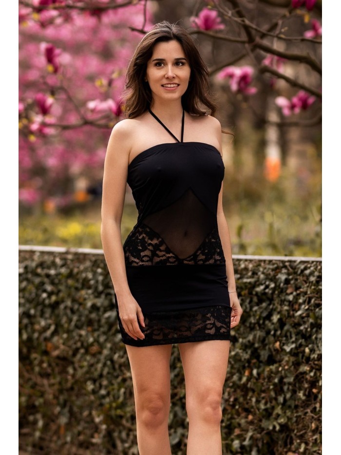 Robe bustier maille et dentelle 