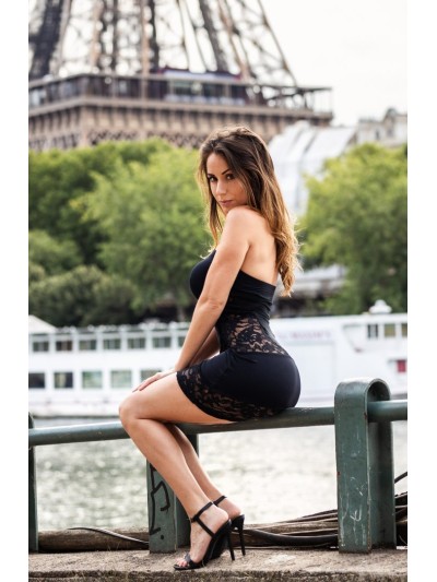 Robe bustier maille et dentelle 