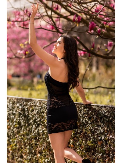 Robe bustier maille et dentelle 