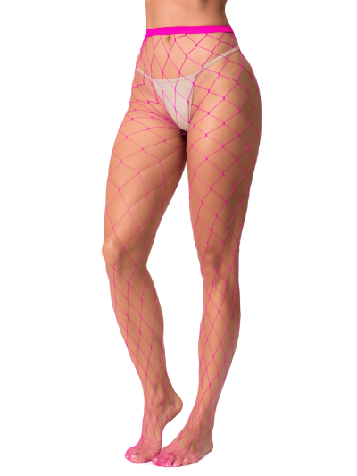 Collant large maille rose 