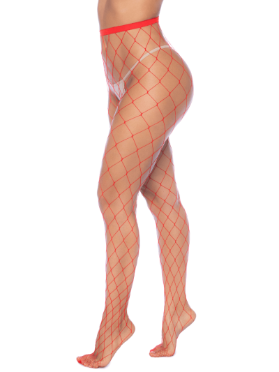 Collant large maille rouge 