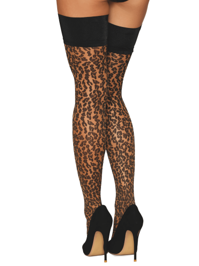 Bas autofixant imprimé léopard 