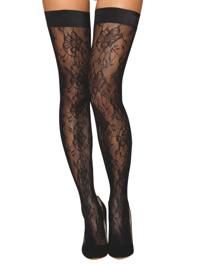 Bas autofixant fantaisie noir 