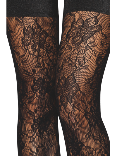 Bas autofixant fantaisie noir 