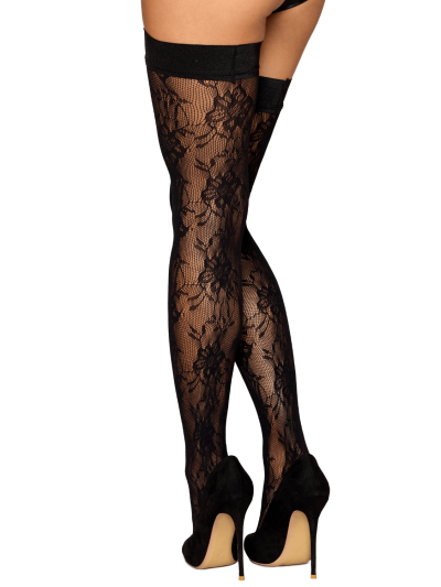 Bas autofixant fantaisie noir 