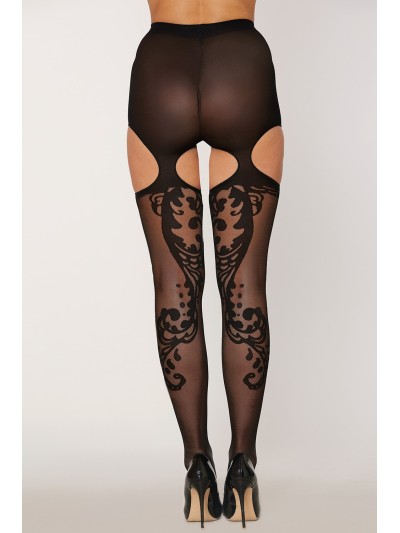 Collant fantaisie échancré sur le haut des cuisses 
