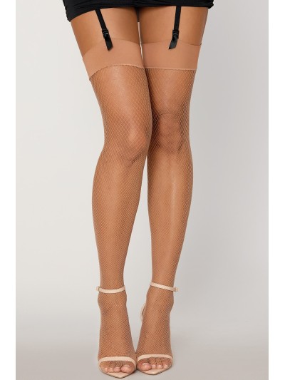 Bas résille avec liseret et nœud chair 