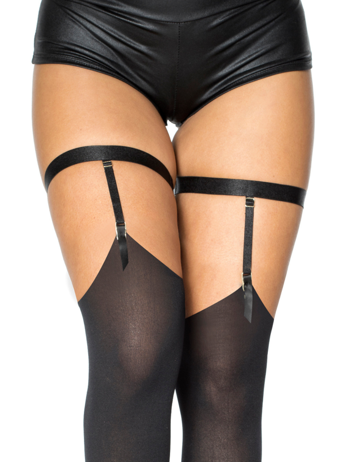 Porte-jarretelles noir brillant 