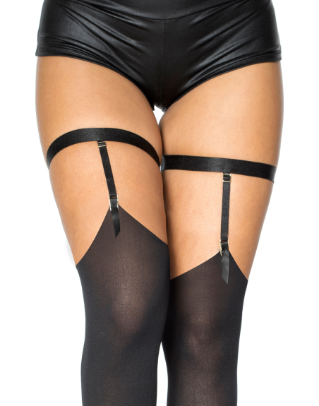 Porte-jarretelles noir brillant 