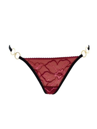 String bordeaux avec anneaux détachables 