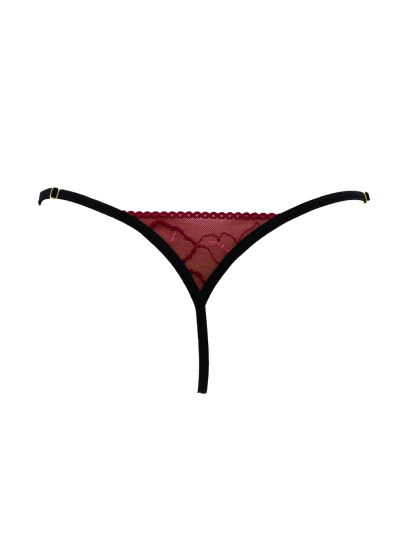 String bordeaux avec anneaux détachables 