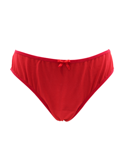 Culotte rouge en dentelle avec nœud en satin 