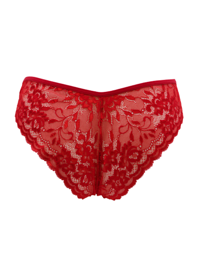 Culotte rouge en dentelle avec nœud en satin 