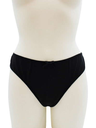 Culotte noire en dentelle avec nœud en satin 