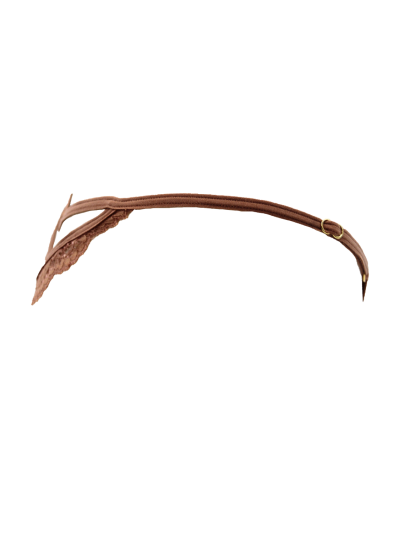 String taupe en dentelle avec bijou cœur doré 