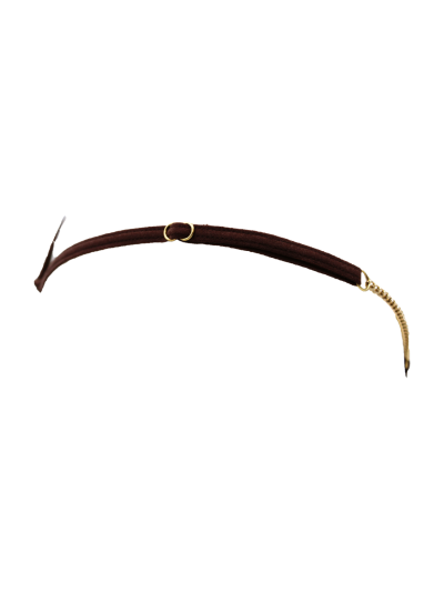 String en dentelle marron ouvert avec chaînes dorées 