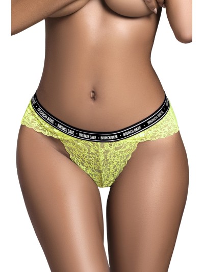 String en dentelle vert néon DIMANCHE 