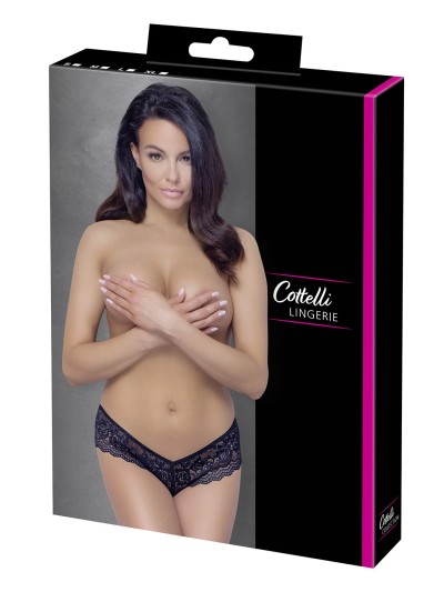 String en dentelle florale noire 