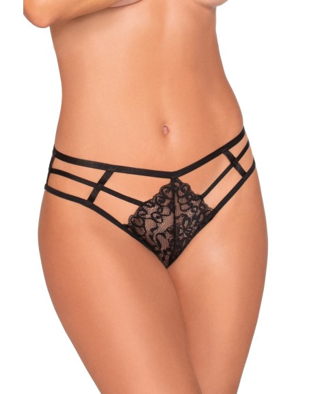 String dentelle noir aux multiples lanières 