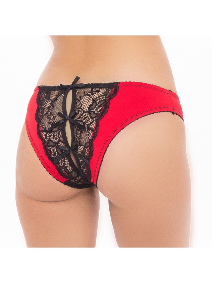 Culotte ouverte noir et rouge 