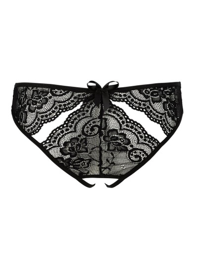 Culotte noire ouverte à l'entrejambe 