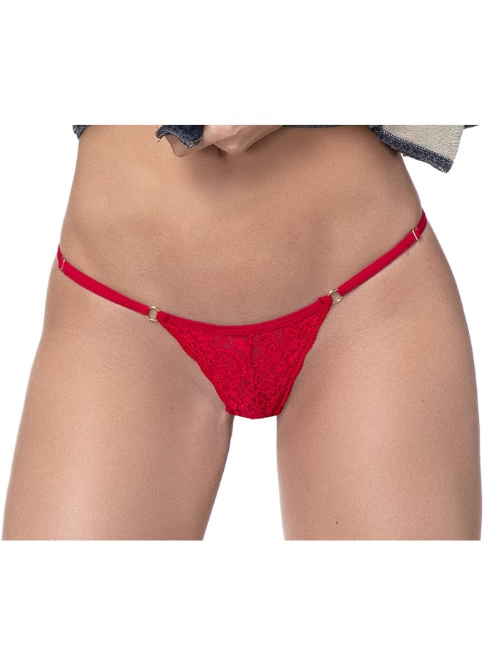 String dentelle rouge 