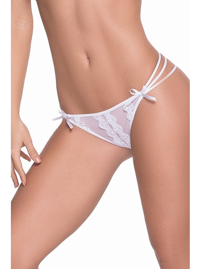 String blanc élégant triple lanières 