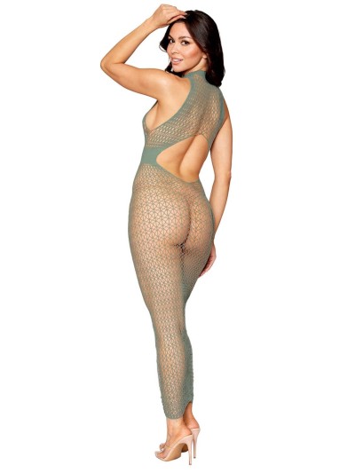Robe bodystocking en filet dans un design géométrique sans couture 