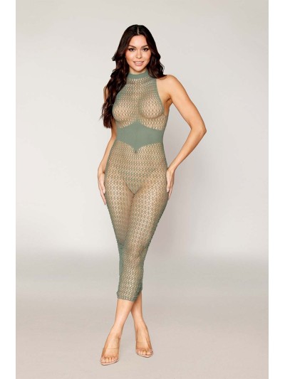 Robe bodystocking en filet dans un design géométrique sans couture 