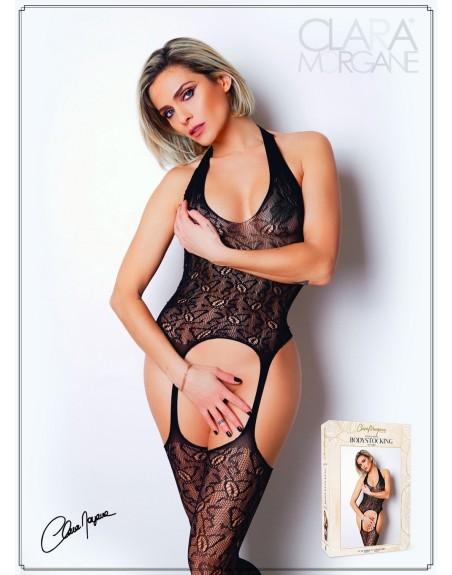Bodystocking en dentelle ajourée noire - Le Numéro 16 - Collection Bodystocking 