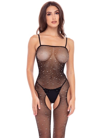 Bodystocking noir scintillante 