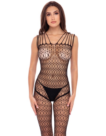 Bodystocking large maille ouvert à l'entrejambe 