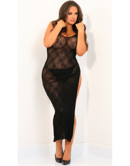 Nuisette noire longue grande taille 