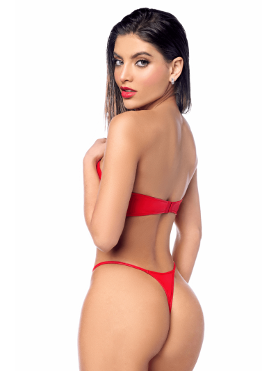 Ensemble 2 pièces en similicuir rouge lisse 