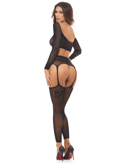 Ensemble 2 pièces, top et bas porte jarretelles 