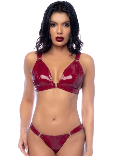 Ensemble 2 pièces en vinyle bordeaux 