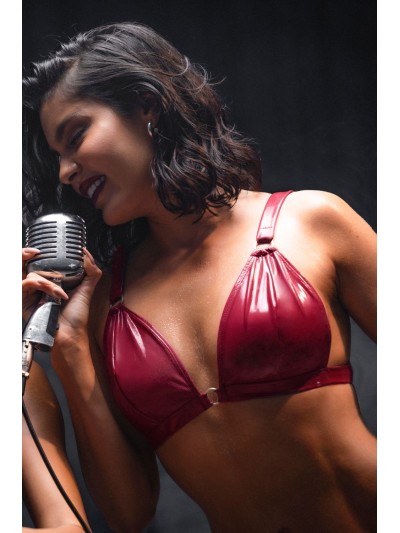 Ensemble 2 pièces en vinyle bordeaux 