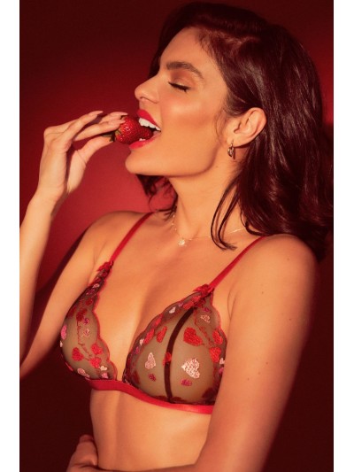 Ensemble 2 pièces noir et rouge à coeurs 