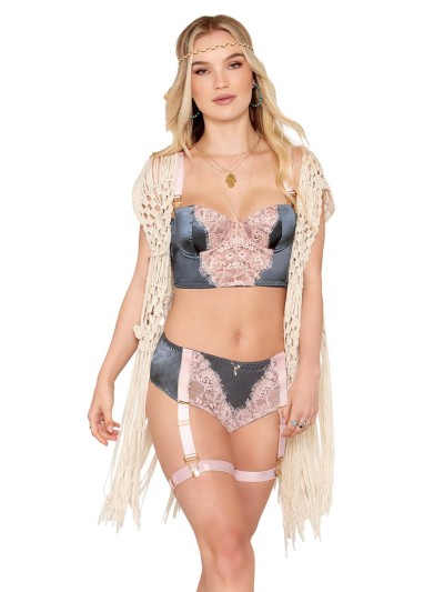 Ensemble soutien-gorge et culotte porte-jarretelles vintage 